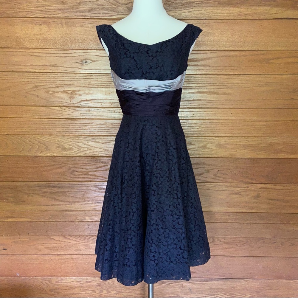 Vintage navy 1950s lace cupcake party dress